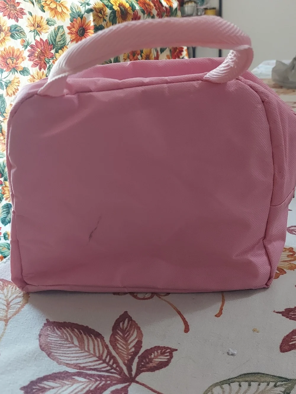 SHEIN Pink Unicorn Face Cosmetic Bag with Heart Cheeks